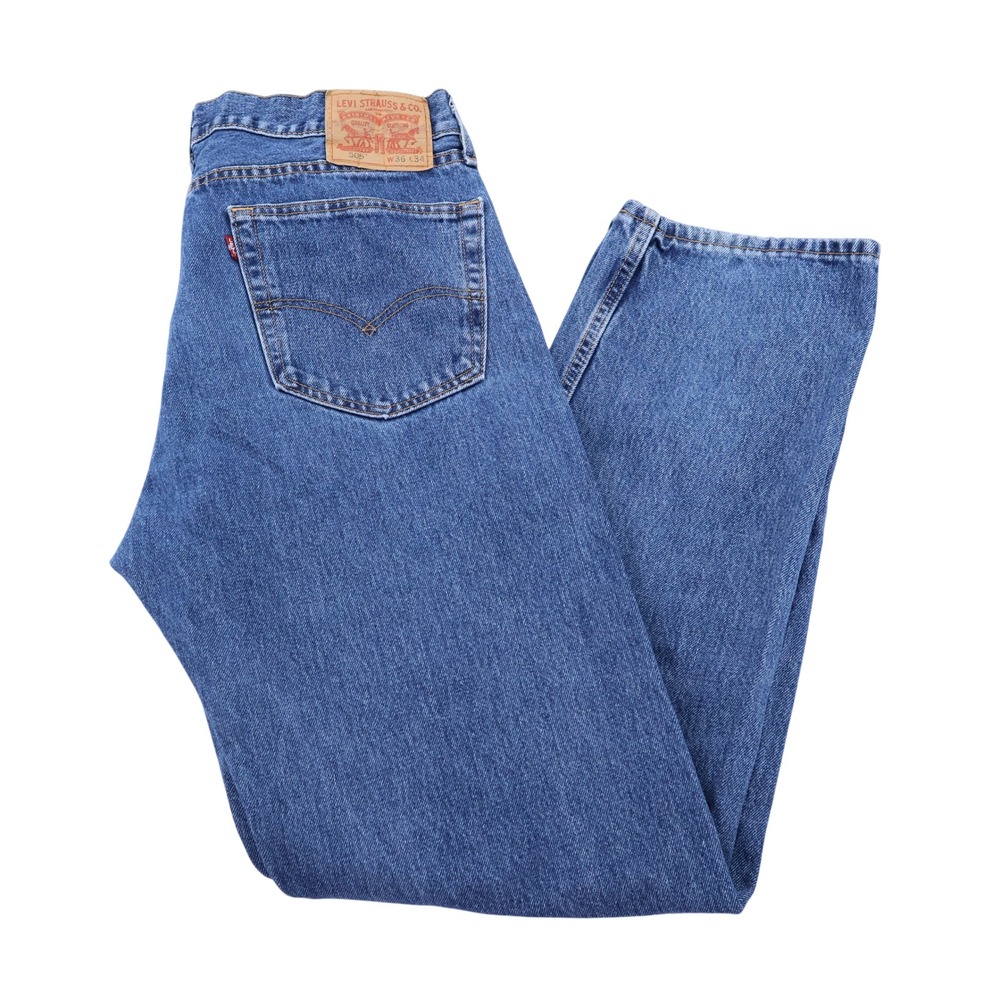 Levis 505 Regular Fit Straight Leg Jeans Mens 36x34 Medium Wash Blue 00505-4886
